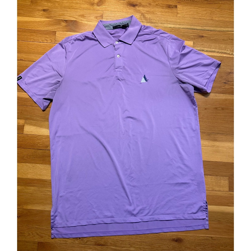RLX Ralph Lauren Mens Purple Golf Polo Shirt Short Sleeve Performance Large